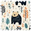 Bear Necessities, Spruce - Roman Blind